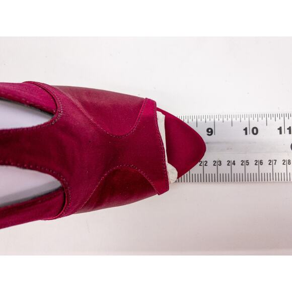 Leon Max Red Bordeaux Dual Ankle Strap Pika Peep Toe Leather Stiletto Heels 8.5 - Picture 13 of 16